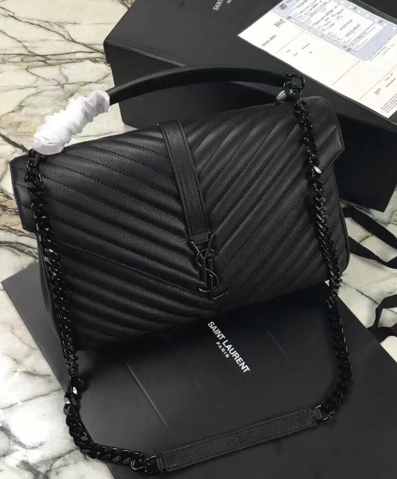 YSL Classic Large Monogram Saint Laurent College Bag Black